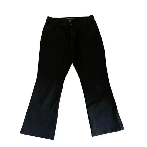 Ralph Lauren Jeans Womens  Black Bootcut Petite Floral Embroidered Mid Rise  SZ - Picture 1 of 11